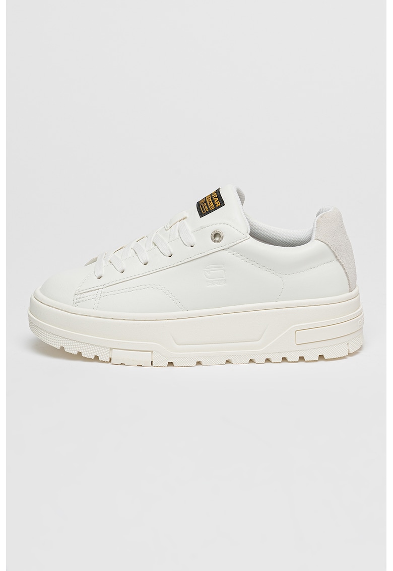 Pantofi sport flatform din piele ecologica cu garnitura din piele intoarsa Lhana