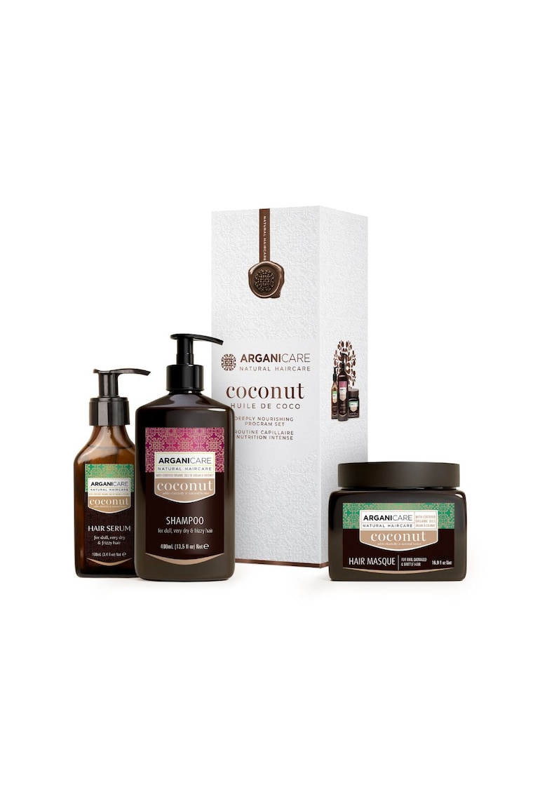 Set trio cu ulei de cocos - pentru hranirea intensa a parului -  1000 ml Set trio cu ulei de cocos - pentru hranirea intensa a parului -  1000 ml