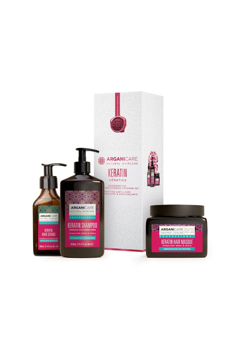 Set trio cu Cheratina - pentru regenerarea si fortifierea parului - 1000 ml