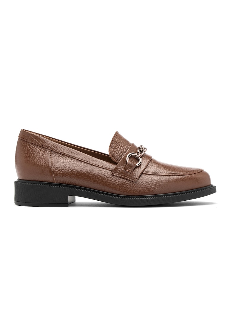 Pantofi loafer de piele cu aplicatie lant