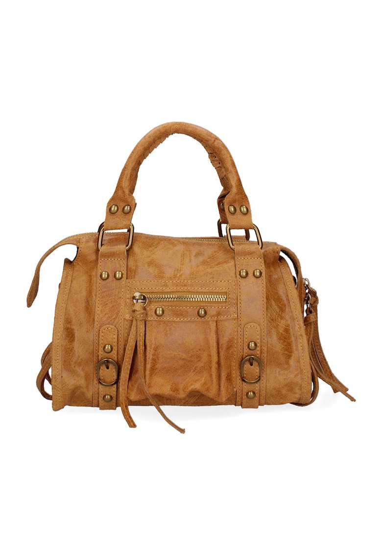 Geanta din piele cu bareta de umar Erisia - Coniac