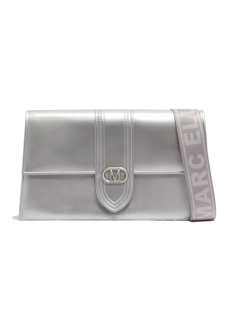 Geanta crossbody cu bareta logo ajustabila - Argintiu