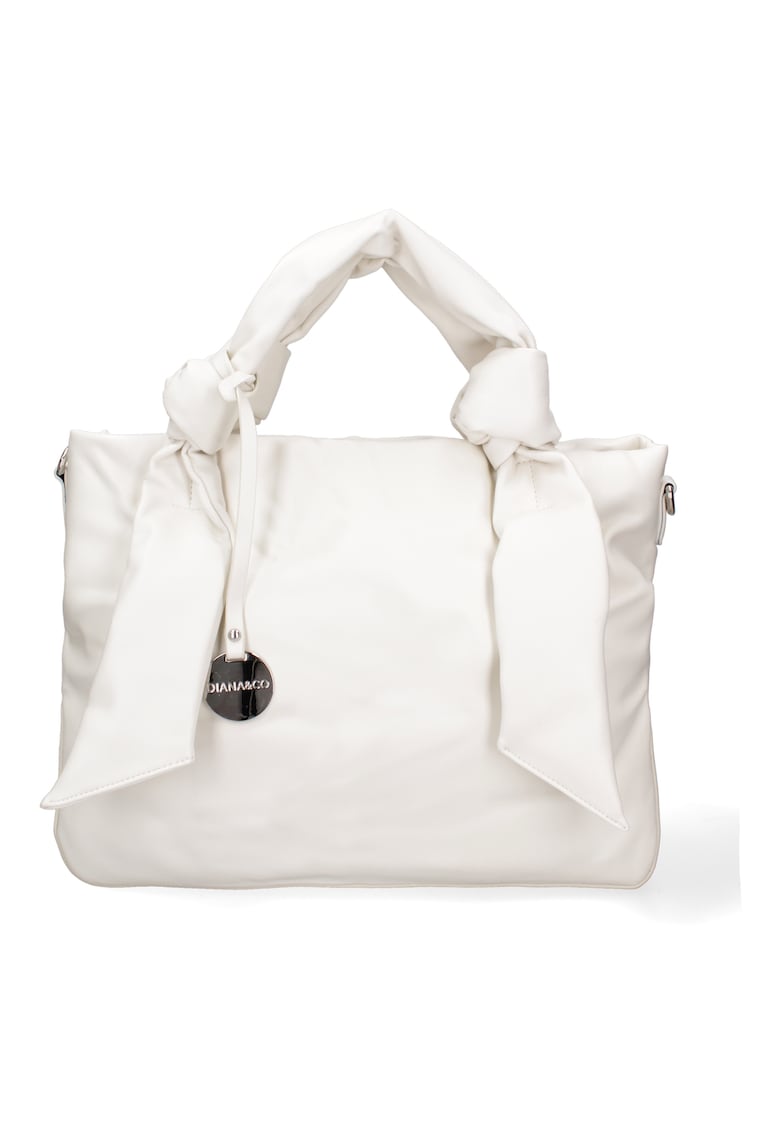 Geanta shopper de piele ecologica - Alb