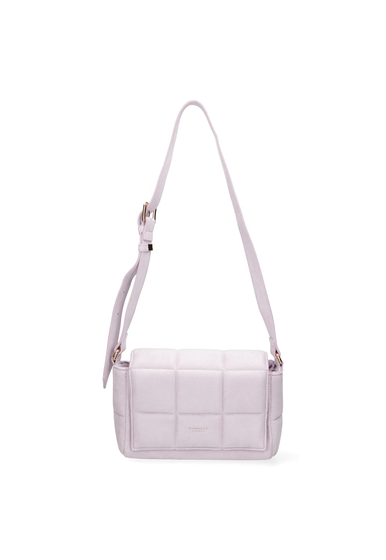 Geanta crossbody cu clapa si aspect matlasat