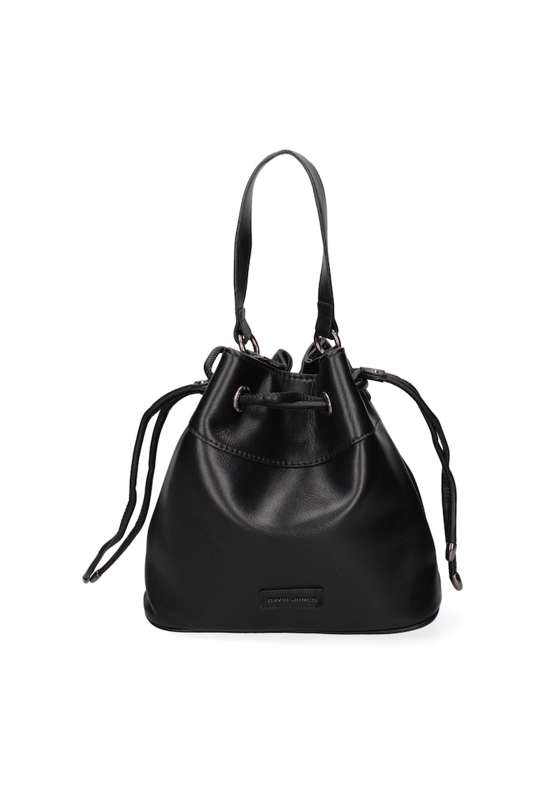 Geanta bucket de piele ecologica - Negru
