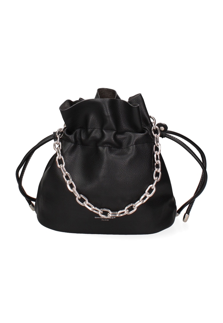 Geanta bucket de piele ecologica cu bareta lant