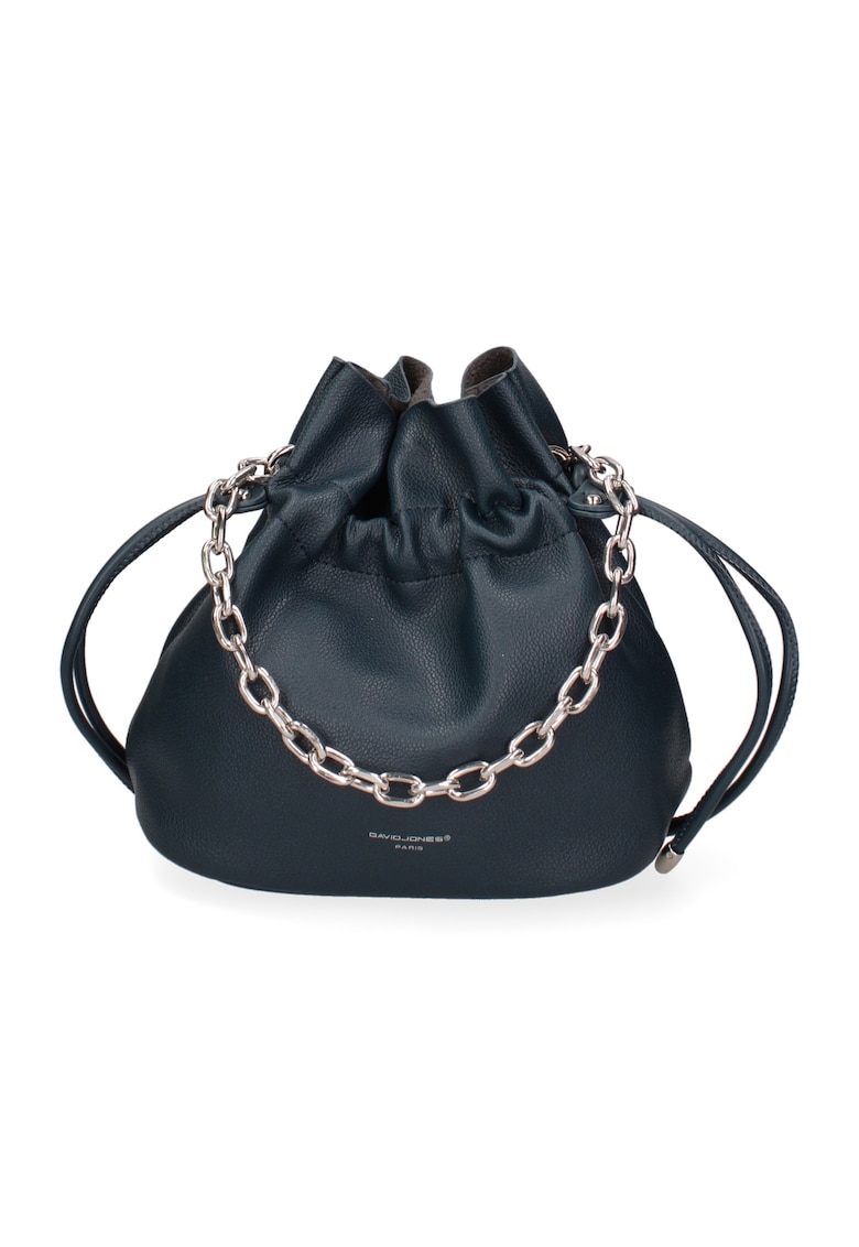 Geanta bucket de piele ecologica cu bareta lant