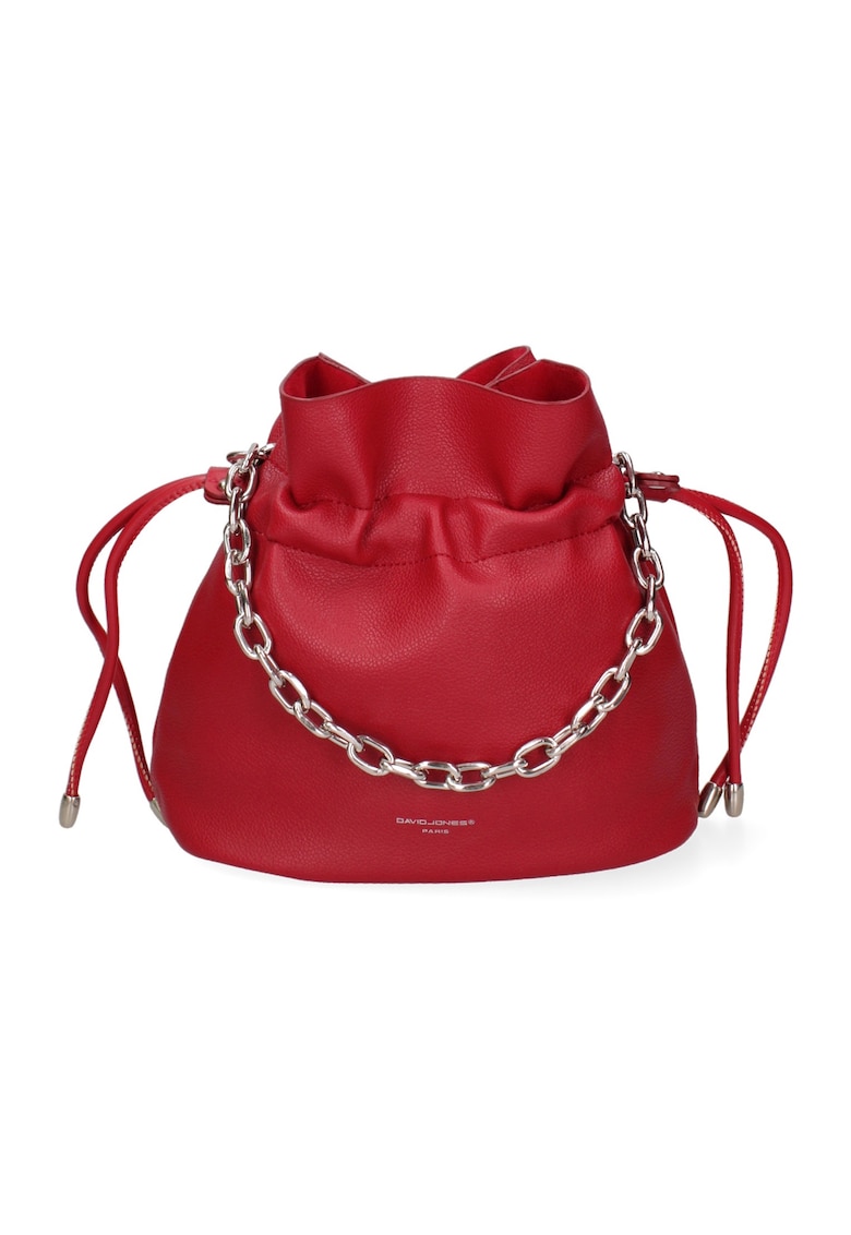 Geanta bucket de piele ecologica cu bareta lant