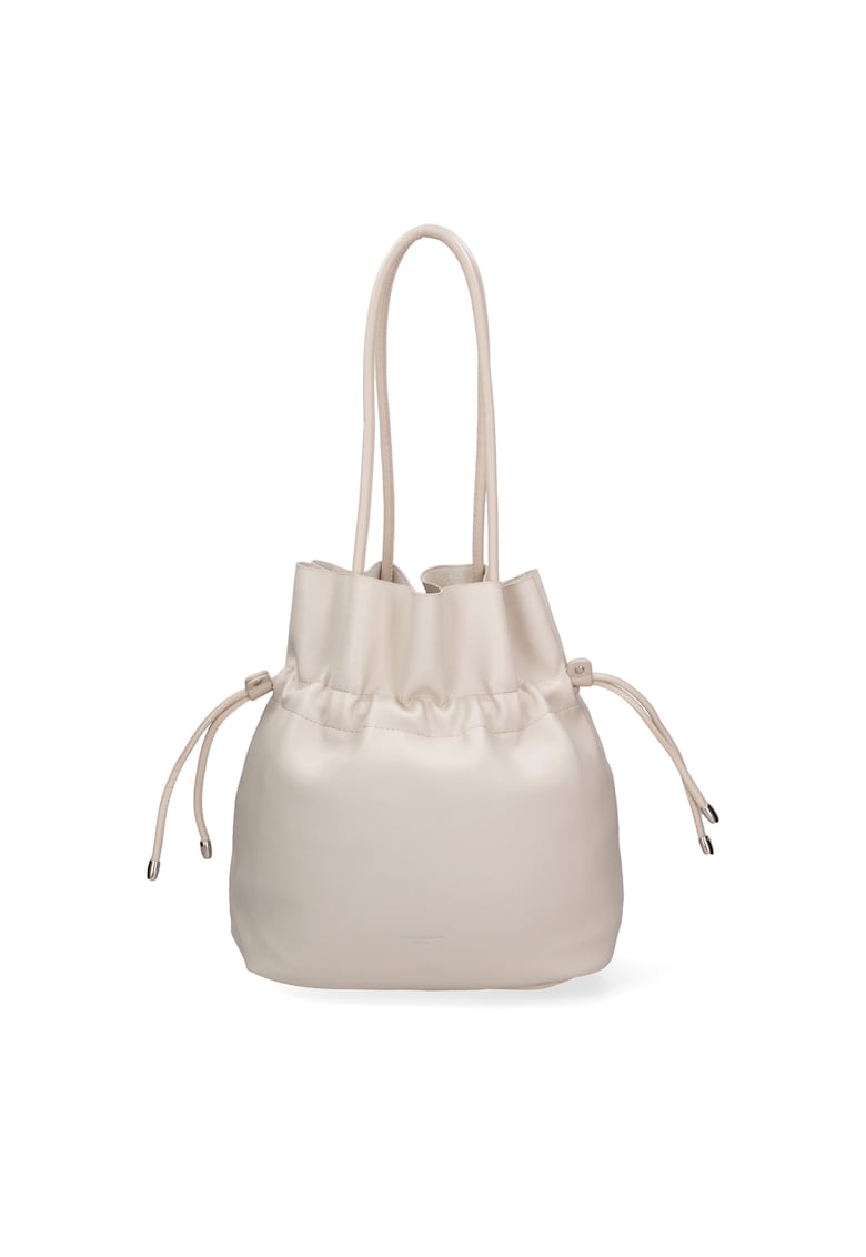 Geanta bucket de piele ecologica cu snururi Geanta bucket de piele ecologica cu snururi