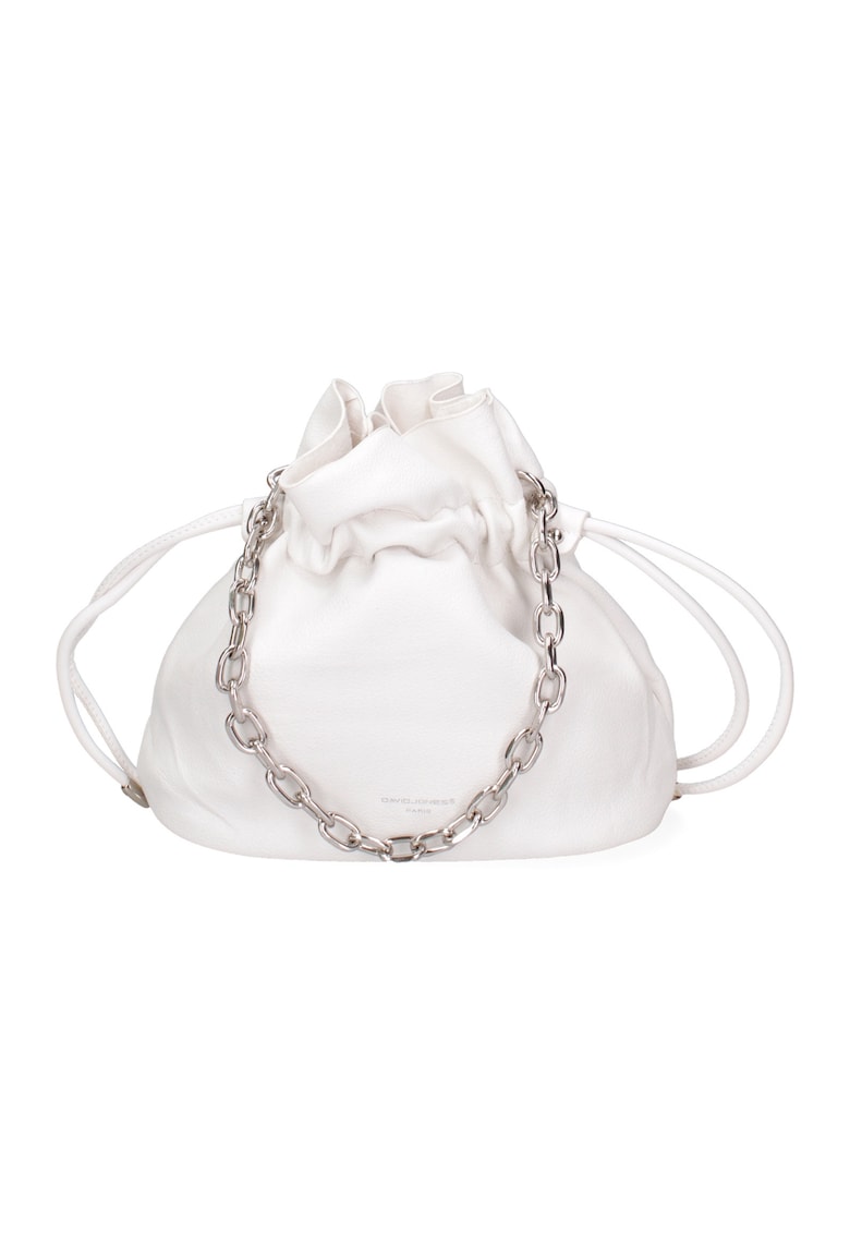 Geanta bucket de piele ecologica cu bareta lant