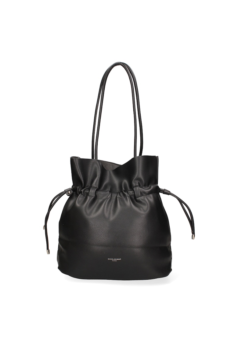 Geanta bucket de piele ecologica cu snururi Geanta bucket de piele ecologica cu snururi