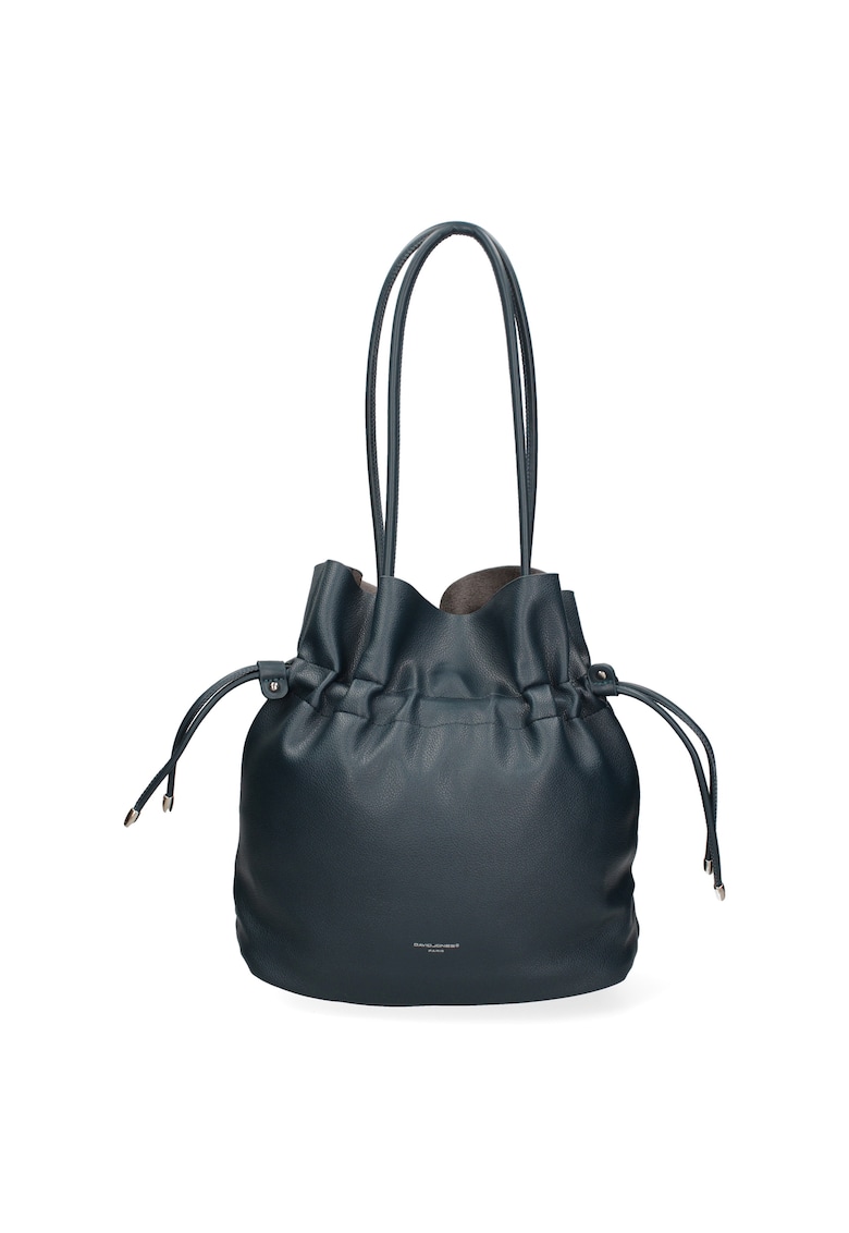 Geanta bucket de piele ecologica cu snururi Geanta bucket de piele ecologica cu snururi