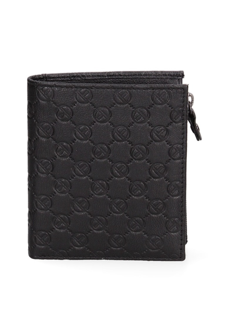 Portofel de piele cu monograma 166977 - Negru