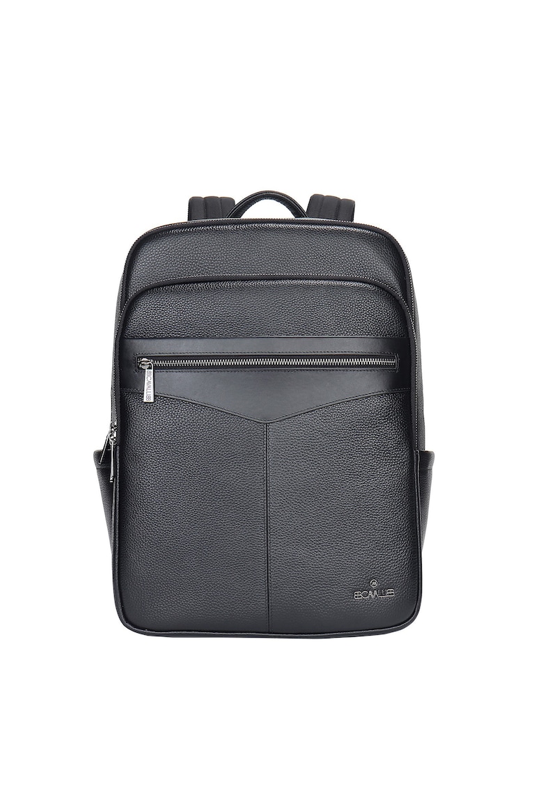 Rucsac unisex de piele cu compartimente multiple