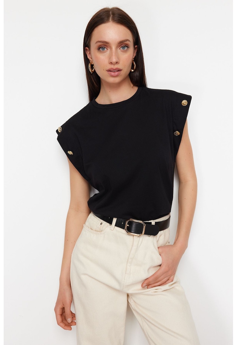 Tricou dama 114911-7871 - Bumbac - Negru