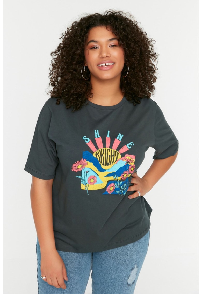 Tricou dama 102365-7871 - Bumbac - Gri