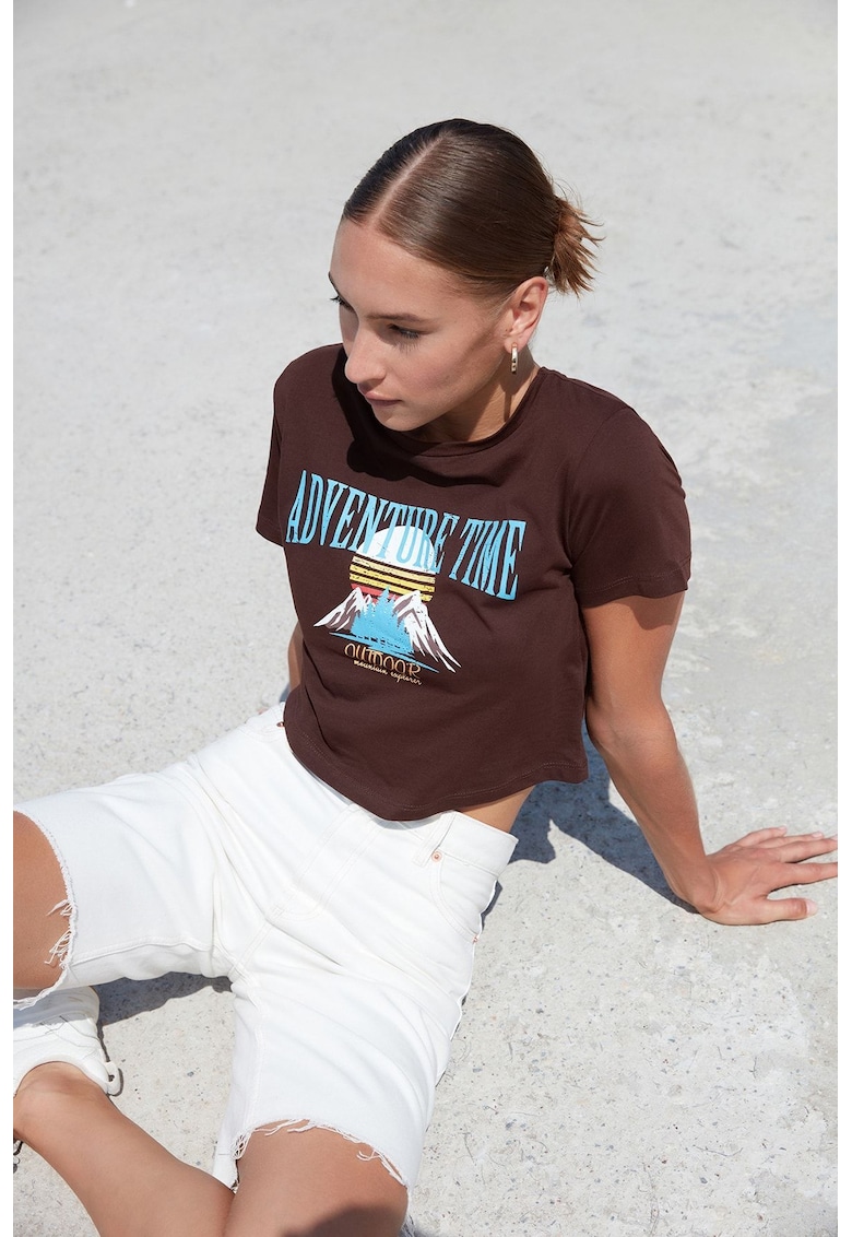 Tricou dama 102629-7871 - Bumbac - Maro
