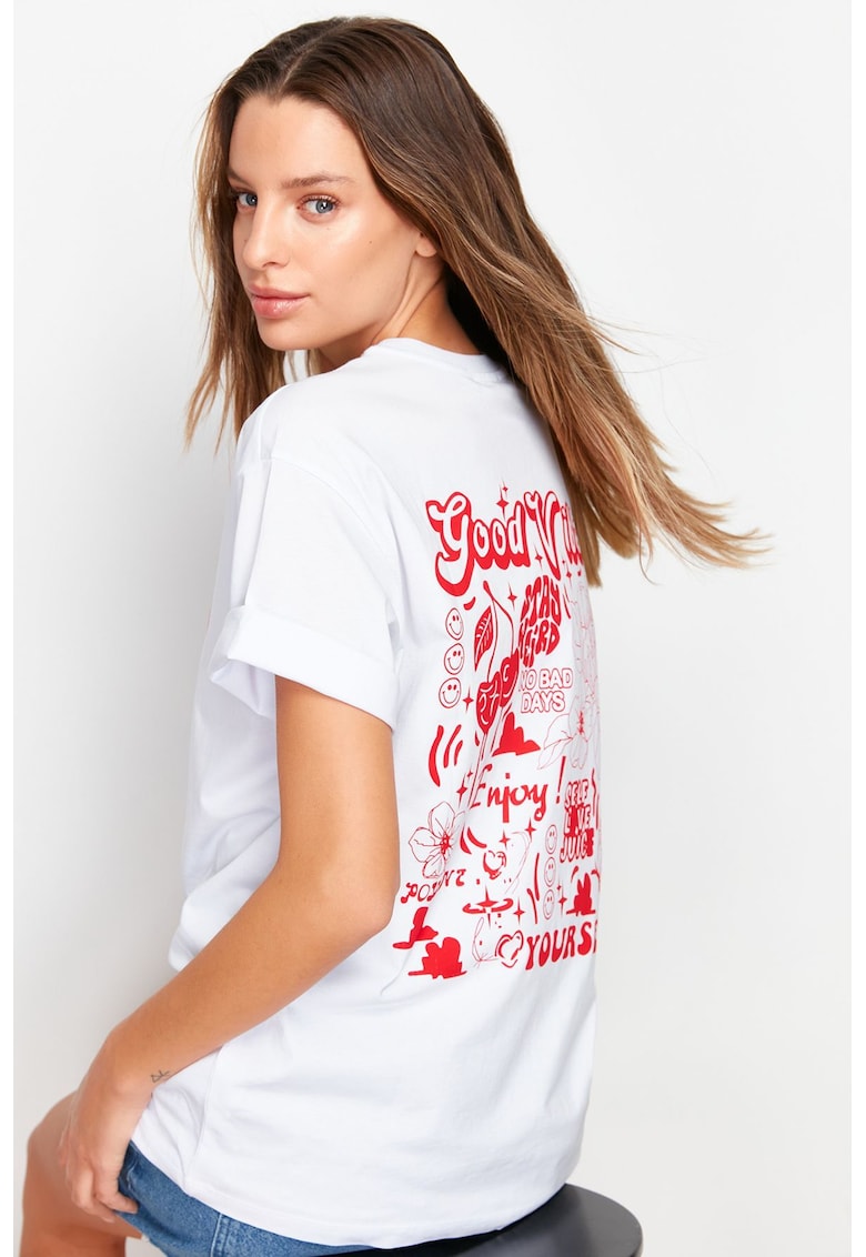 Tricou dama 115493-7871 - Bumbac - Alb