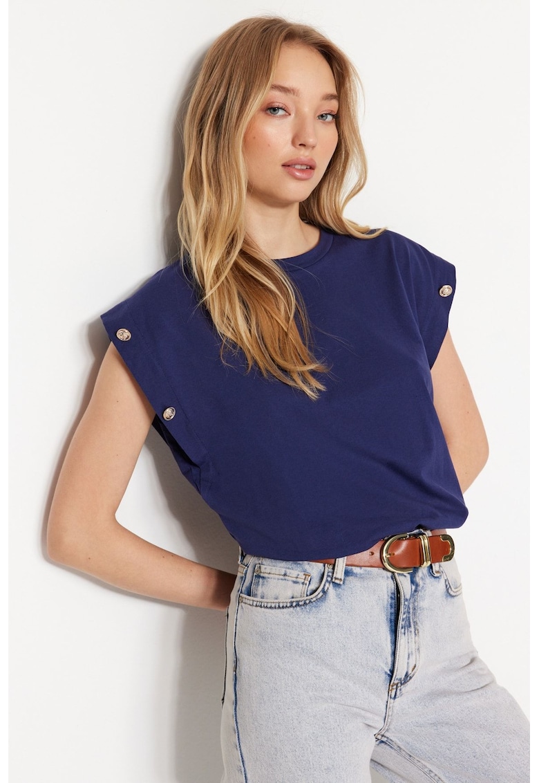 Tricou dama 114911-7871 - Bumbac - Albastru Inchis
