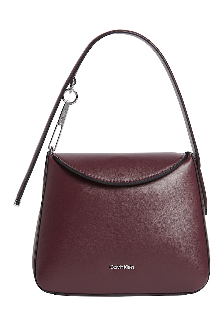 Geanta de piele ecologica cu bareta de umar Soft Sculp - Visiniu