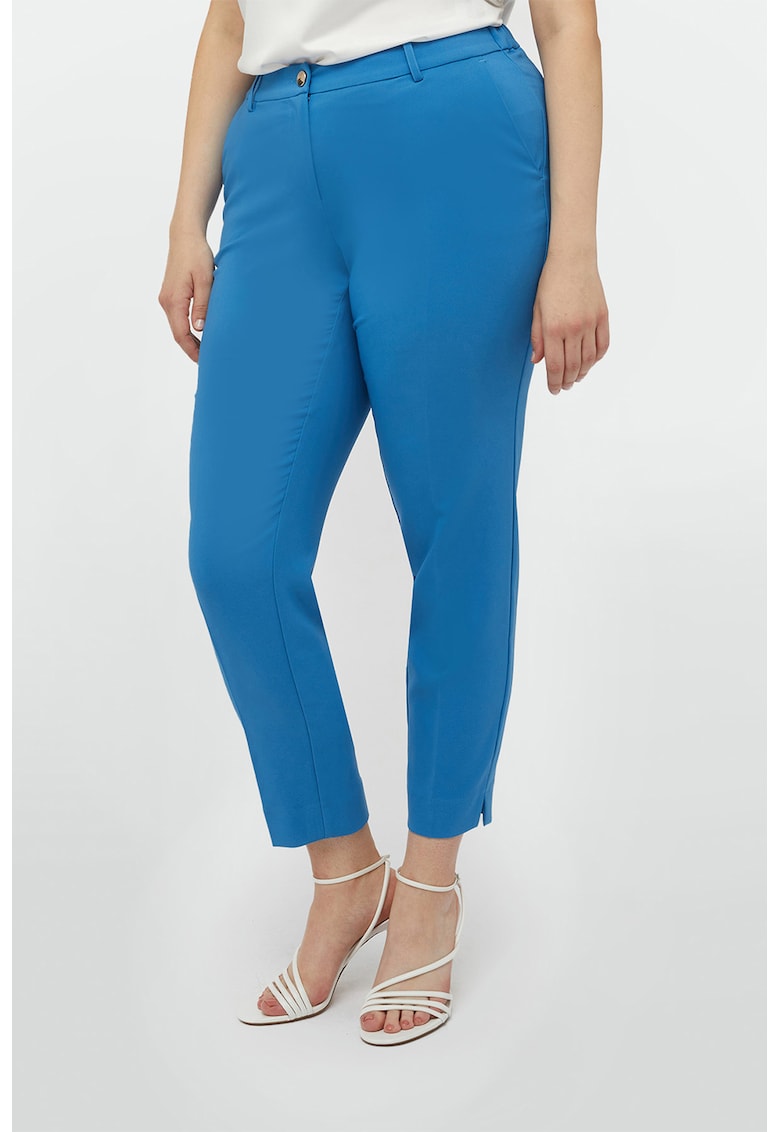 Pantaloni crop cu croiala conica