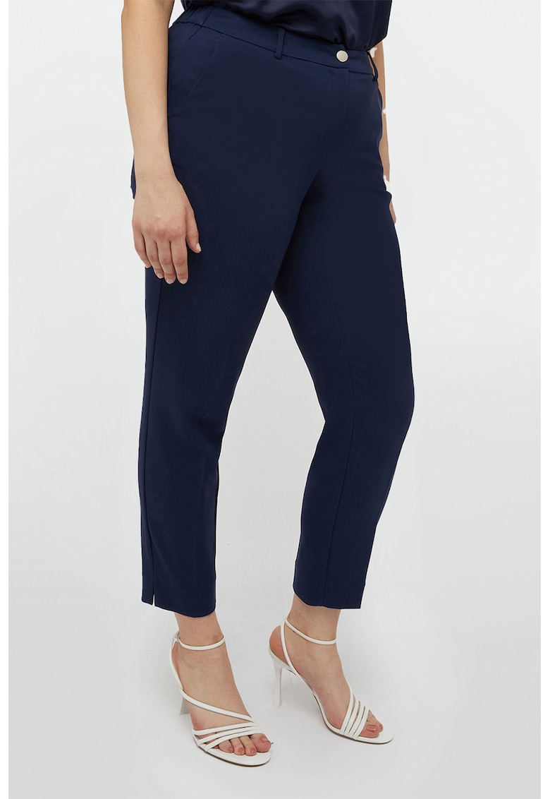 Pantaloni crop cu croiala conica