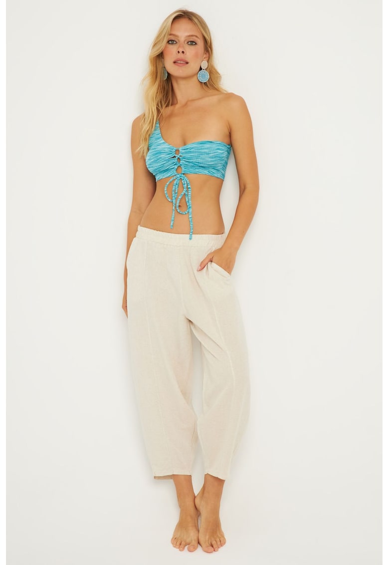 Pantaloni crop relaxed fit de in