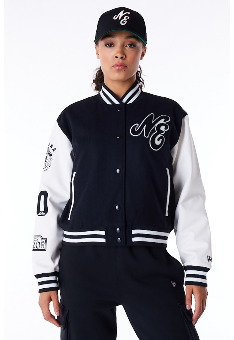 Jacheta bomber varsity cu maneci cazute