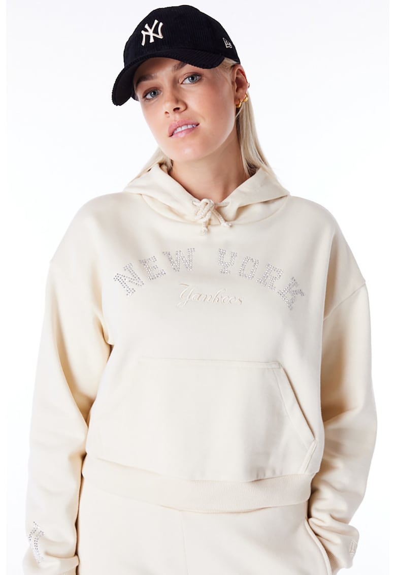 Hanorac cu buzunar kangaroo New York Yankees - Crem