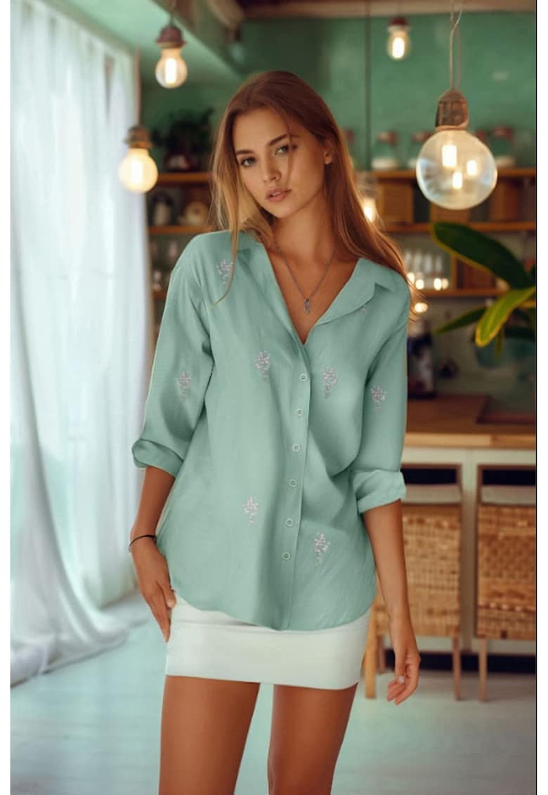 Camasa dama 116957-7871 - Bumbac - Kaki