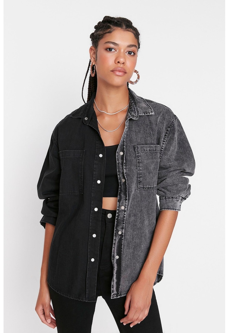 Camasa dama 120667-7871 - Bumbac - XL INTL - Negru