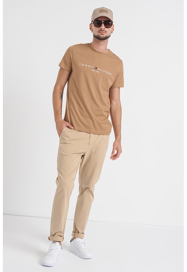 Tricou slim fit din bumbac organic