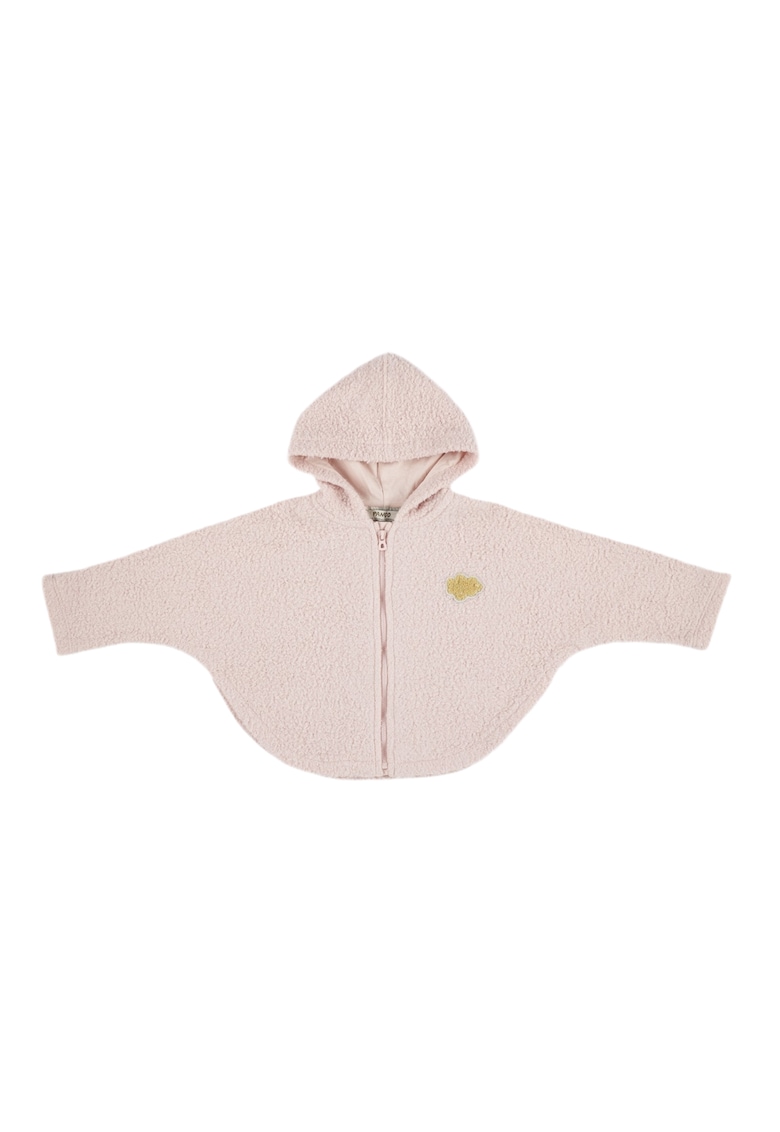 Hanorac cu gluga din material Teddy - Cotton Candy - Roz - pentru fetite