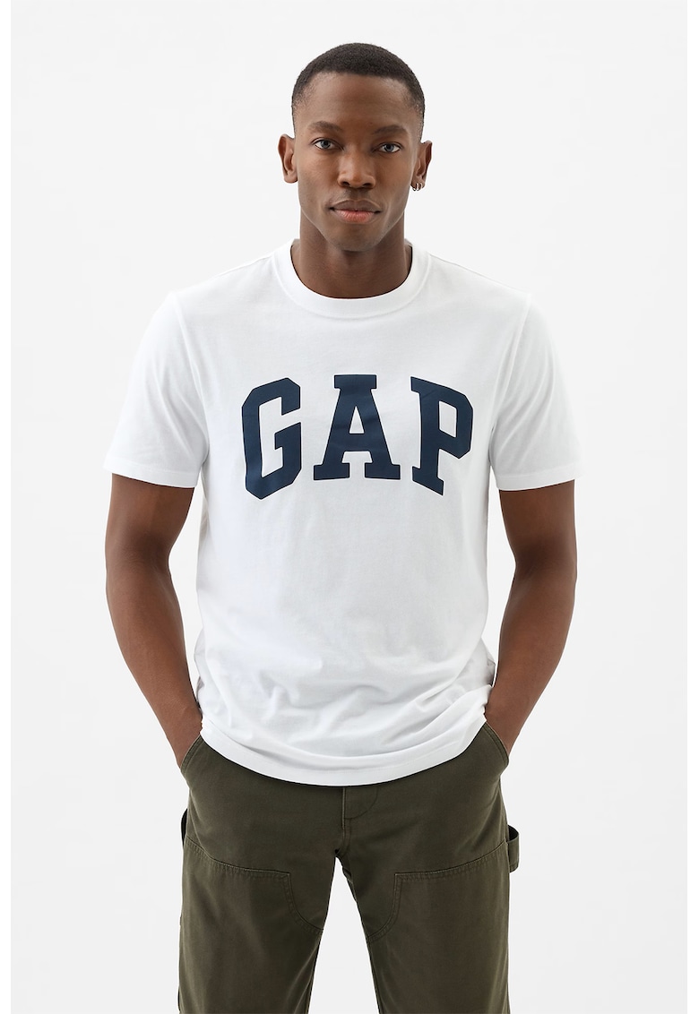 Tricou de bumbac cu imprimeu logo - Alb