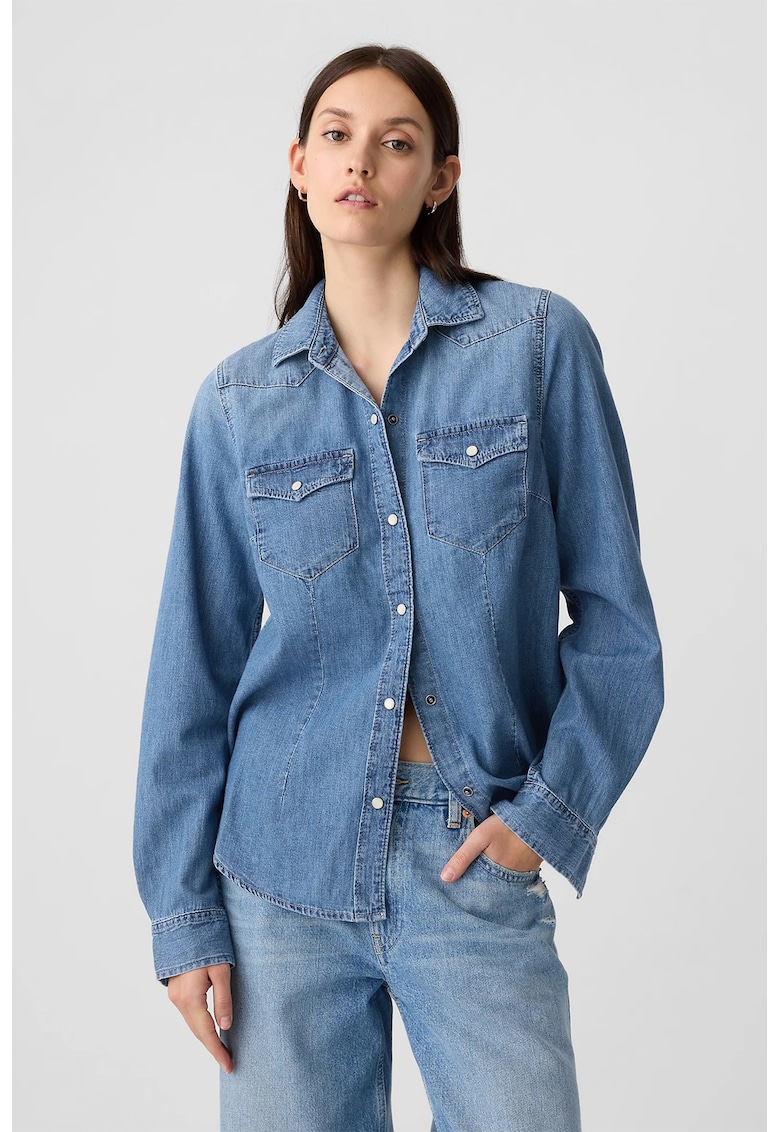 Camasa de denim cu capse