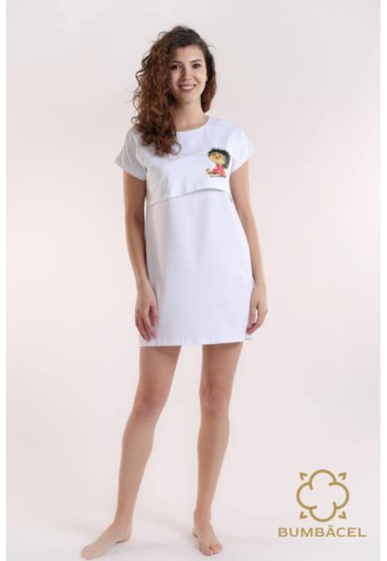 Rochie cu maneca scurta si imprimeu pentru femei