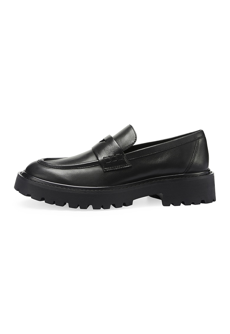 Pantofi loafer de piele cu varf rotund