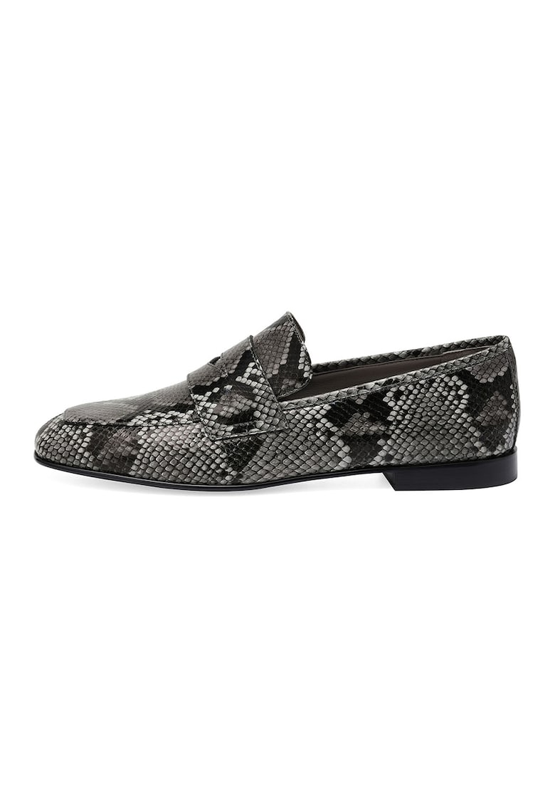 Pantofi loafer de piele cu model piele de reptila