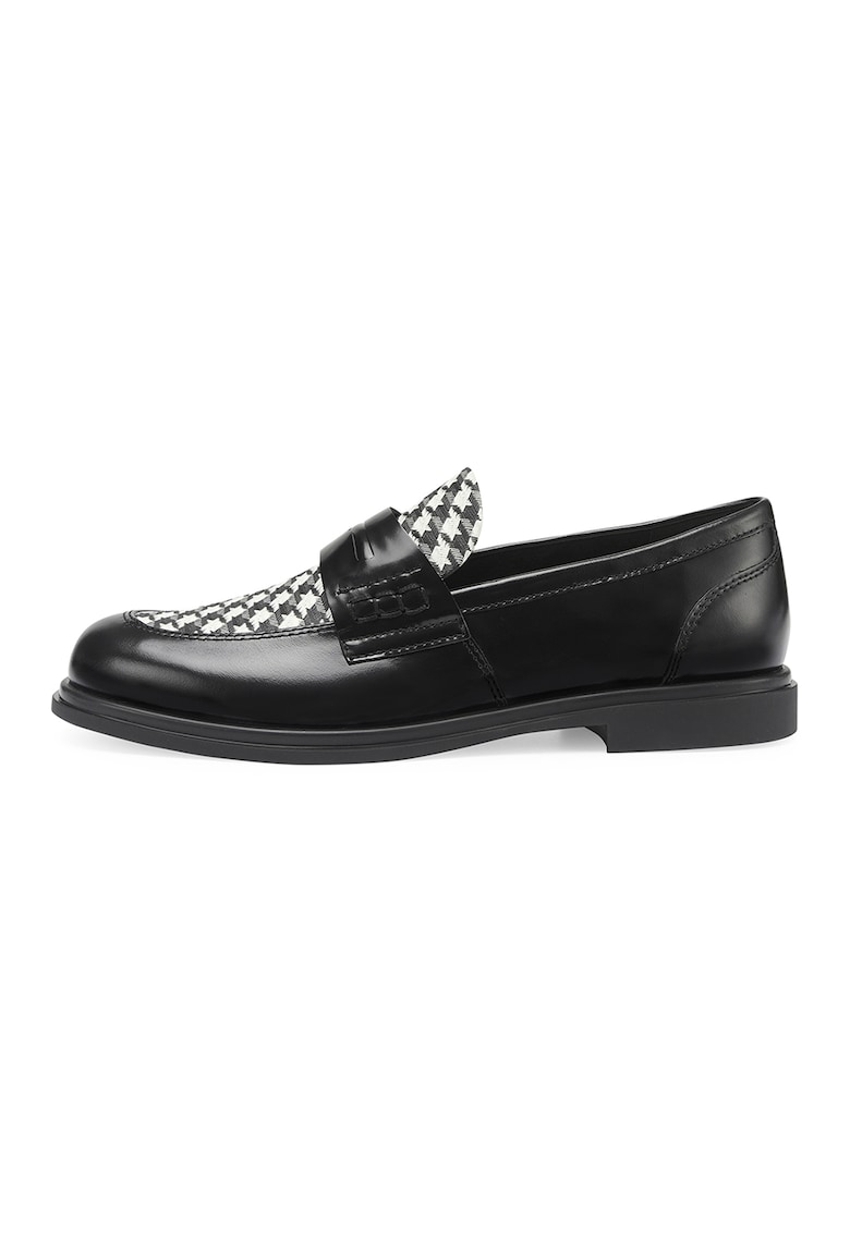 Pantofi loafer de piele cu insertii houndstooth