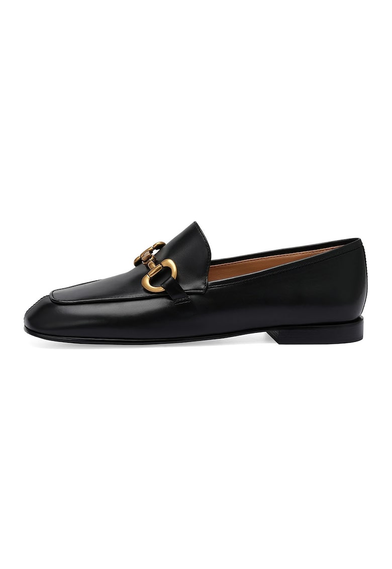 Pantofi loafer de piele cu varf patrat