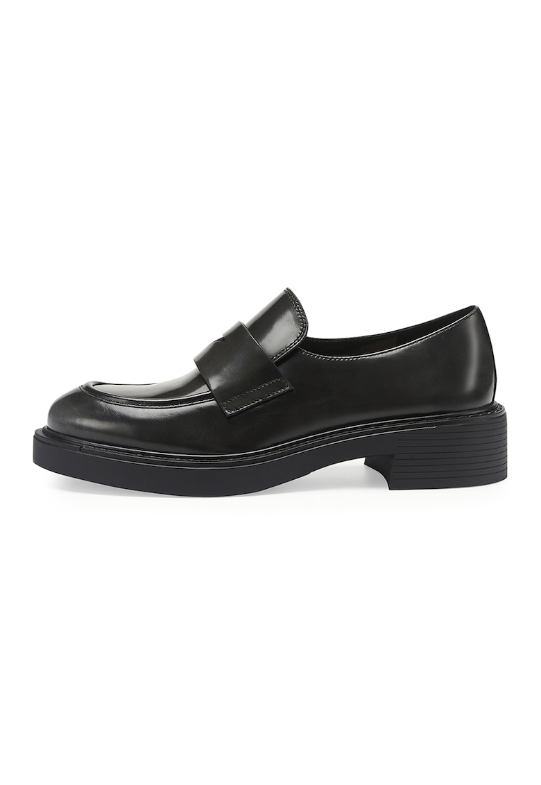 Pantofi loafer de piele cu toc masiv