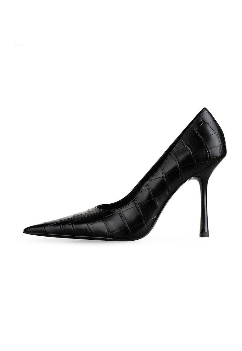 Pantofi stiletto de piele cu varf ascutit
