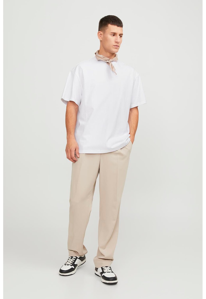 Tricou cu decolteu la baza gatului si maneci cazute - Alb optic