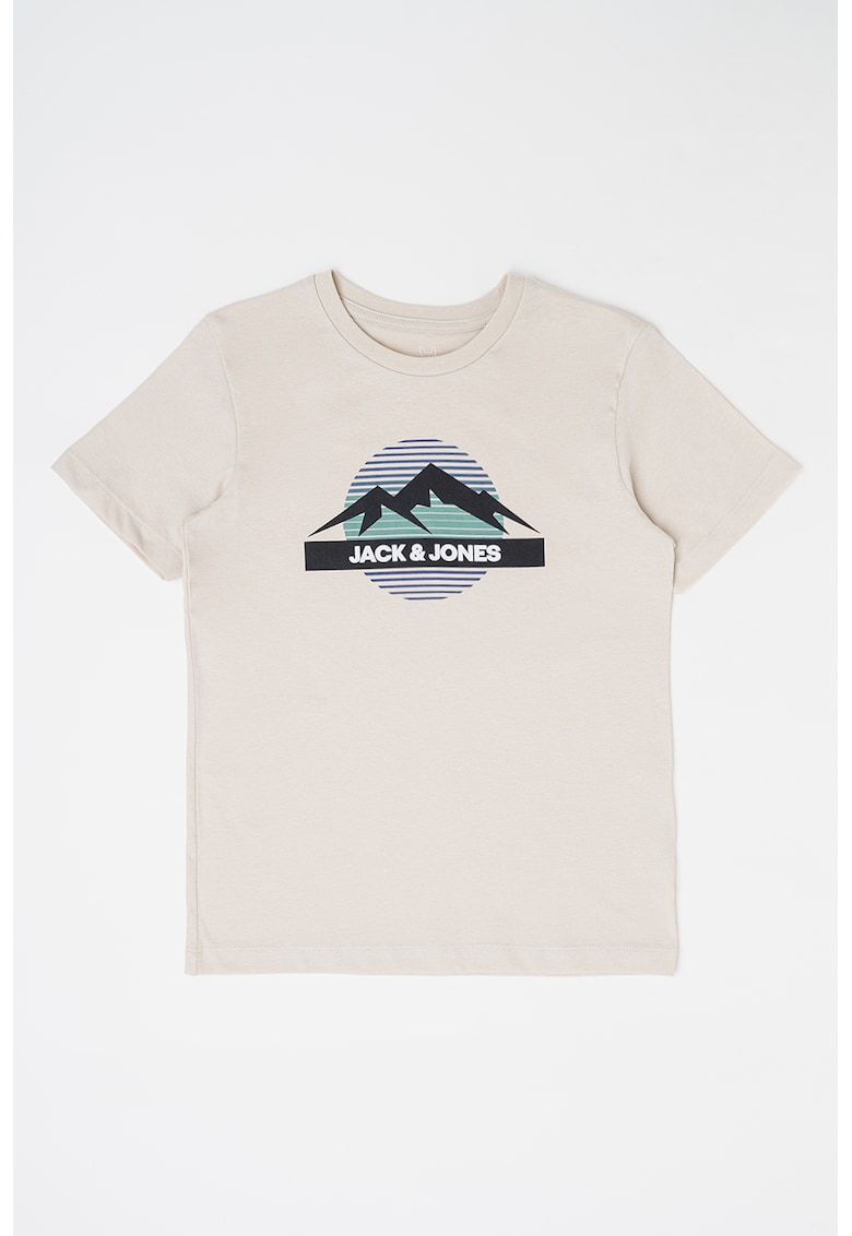 Tricou de bumbac cu decolteu la baza gatului Peak