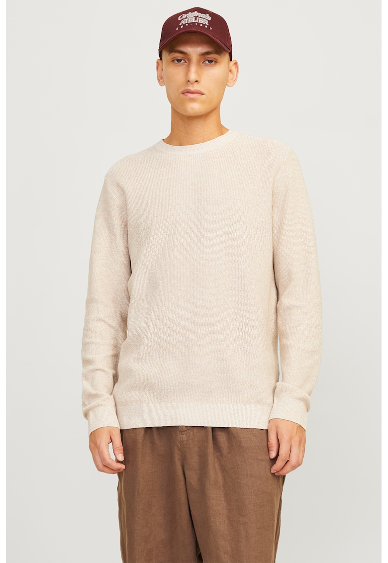 Pulover de bumbac cu aspect texturat