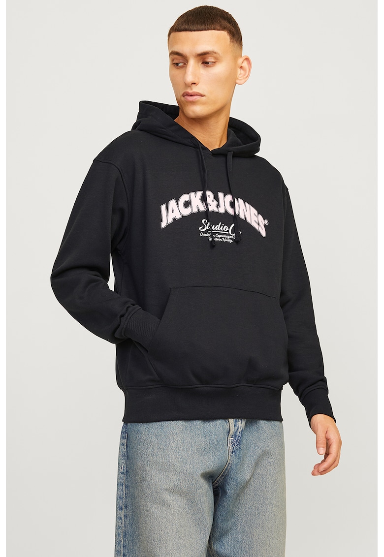 Hanorac cu buzunar kangaroo - Negru