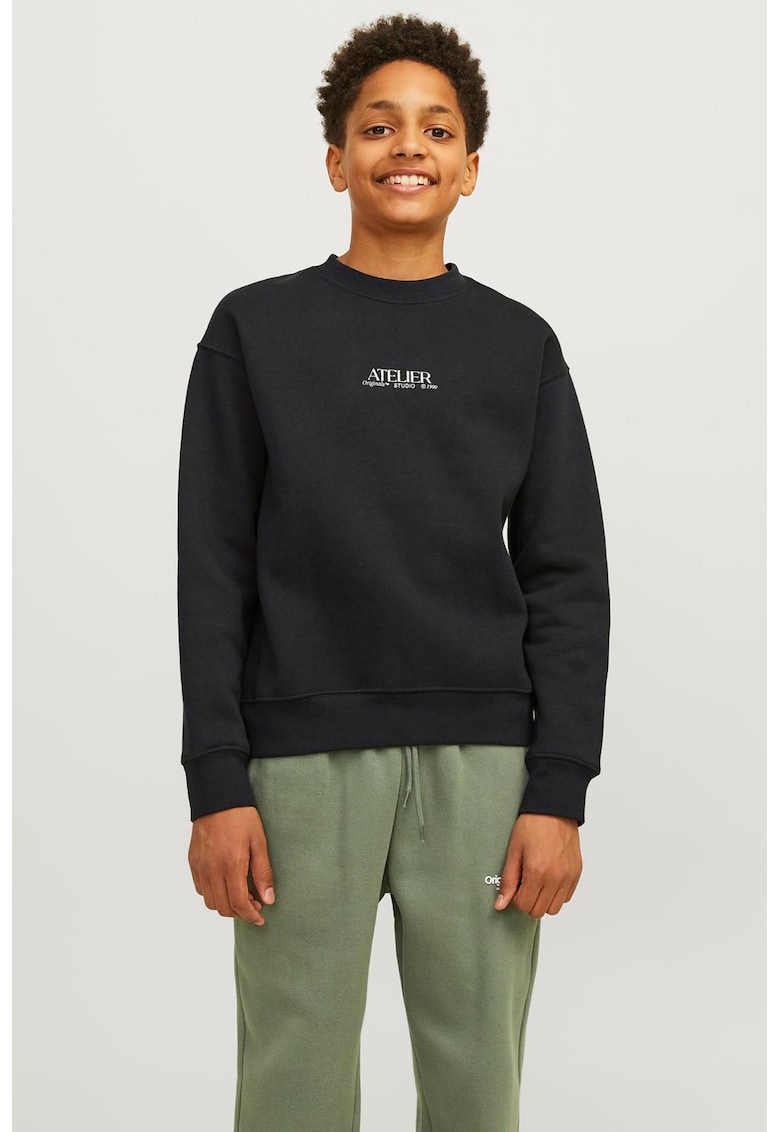 Bluza de trening cu imprimeu si decolteu la baza gatului Brooklyn