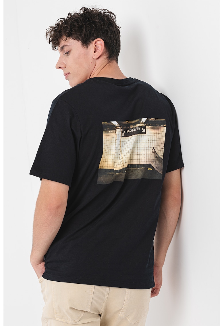 Tricou de bumbac cu imprimeu foto Maxey - Negru