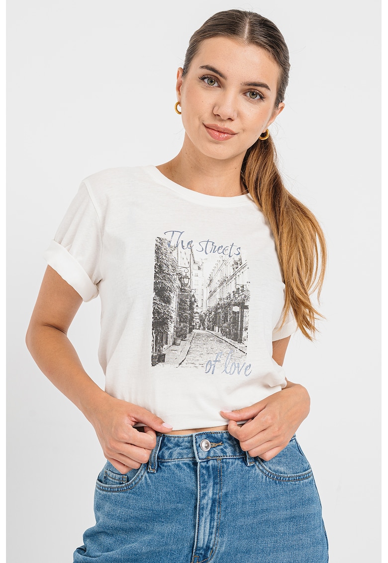 Tricou de bumbac organic cu imprimeu grafic