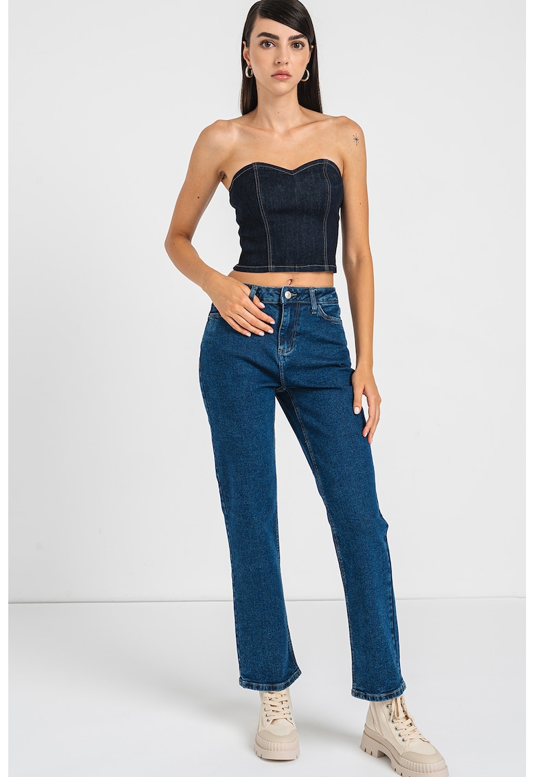 Top crop din denim